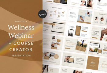 Ladystrategist 75 Page Wellness Course Creator & Webinar Deck - Fully Editable Canva Template instagram canva templates social media templates etsy free canva templates