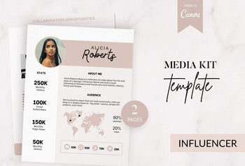 Ladystrategist Alicia Roberts Media Kit Canva Template for Influencers Rose Gold instagram canva templates social media templates etsy free canva templates