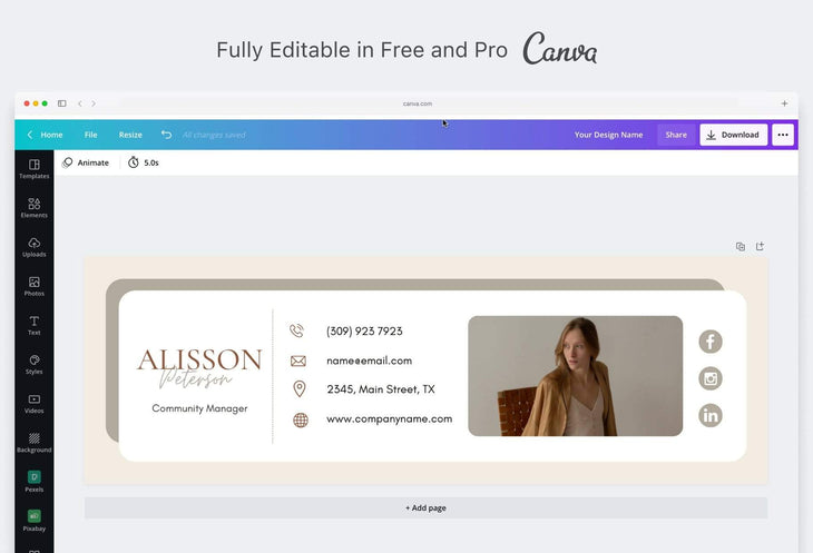 Ladystrategist Alisson Email Signature Template Editable Canva Template Rose Gold instagram canva templates social media templates etsy free canva templates