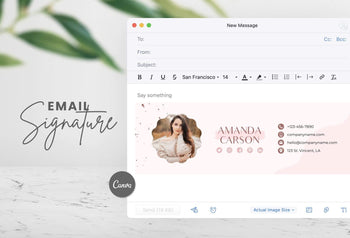 Ladystrategist Amanda Email Signature Template Editable Canva Template Rose Gold instagram canva templates social media templates etsy free canva templates