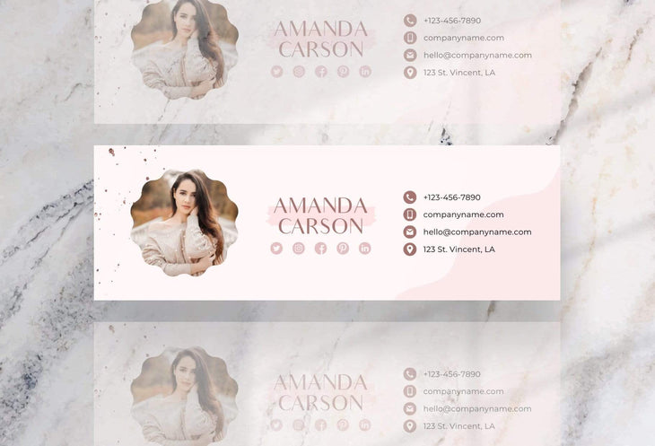 Ladystrategist Amanda Email Signature Template Editable Canva Template Rose Gold instagram canva templates social media templates etsy free canva templates