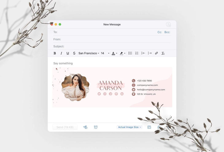 Ladystrategist Amanda Email Signature Template Editable Canva Template Rose Gold instagram canva templates social media templates etsy free canva templates