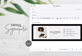 Ladystrategist Anna Email Signature Template Editable Canva Template Rose Gold instagram canva templates social media templates etsy free canva templates