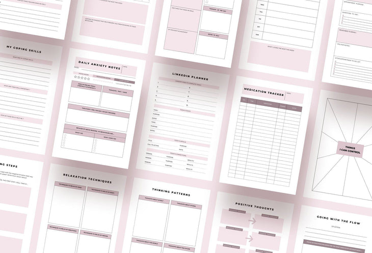 Ladystrategist Anxiety Planner Canva Template A4 Size instagram canva templates social media templates etsy free canva templates