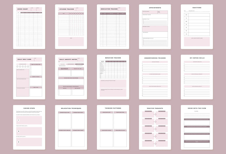 Ladystrategist Anxiety Planner Canva Template A4 Size instagram canva templates social media templates etsy free canva templates