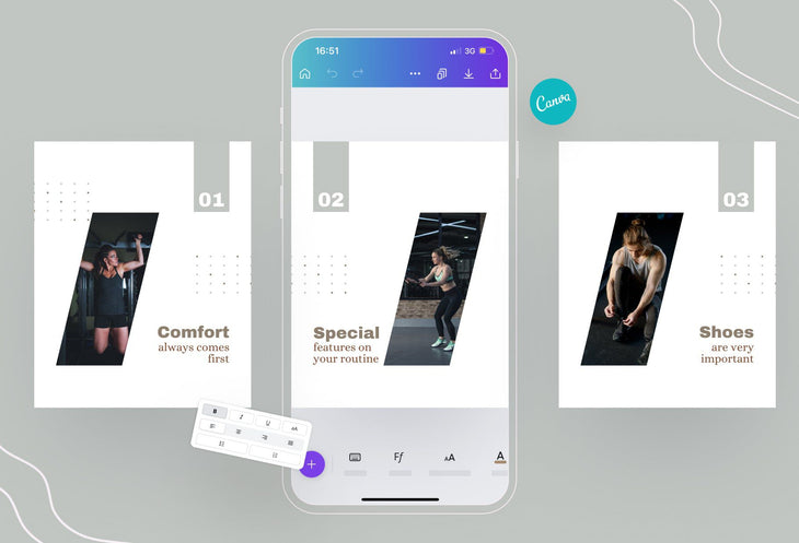 Ladystrategist Arya Fitness 6-Page Carousel Canva Template instagram canva templates social media templates etsy free canva templates