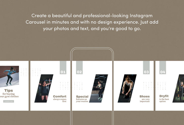 Ladystrategist Arya Fitness 6-Page Carousel Canva Template instagram canva templates social media templates etsy free canva templates