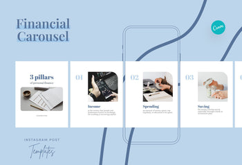 Ladystrategist Aubrey Financial 6-Page Carousel Canva Template instagram canva templates social media templates etsy free canva templates