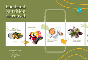 Ladystrategist Avery Food and Nutrition 6-Page Carousel Canva Template instagram canva templates social media templates etsy free canva templates
