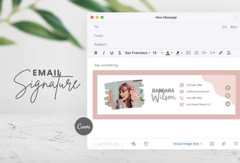 Ladystrategist Barbara Email Signature Template Editable Canva Template Rose Gold instagram canva templates social media templates etsy free canva templates