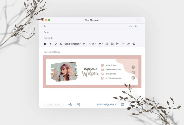 Ladystrategist Barbara Email Signature Template Editable Canva Template Rose Gold instagram canva templates social media templates etsy free canva templates