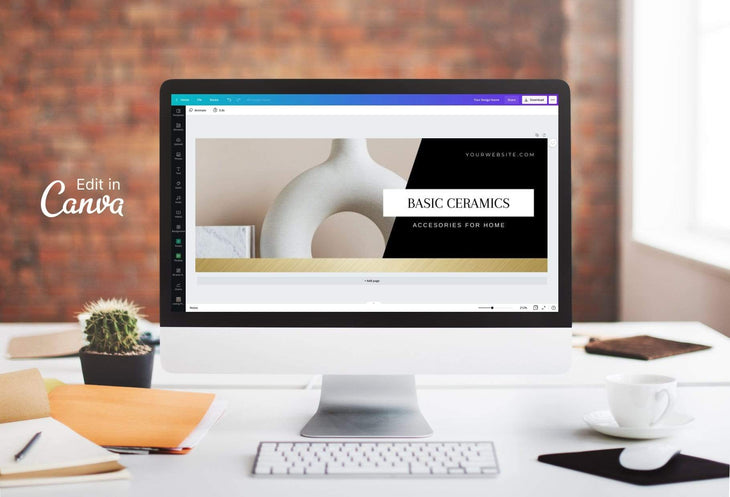 Ladystrategist Basic Ceramics Facebook Cover Canva Template instagram canva templates social media templates etsy free canva templates