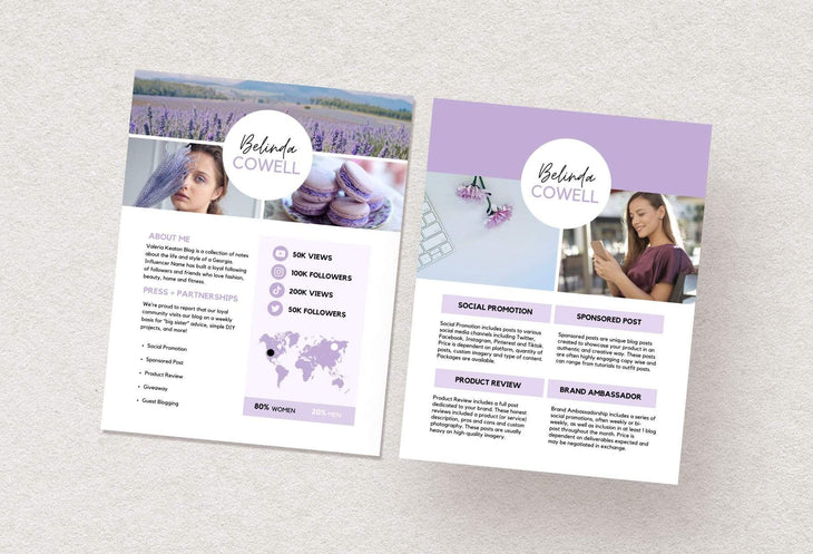 Ladystrategist Belinda Cowell Media Kit Canva Template for Influencers Rose Gold instagram canva templates social media templates etsy free canva templates