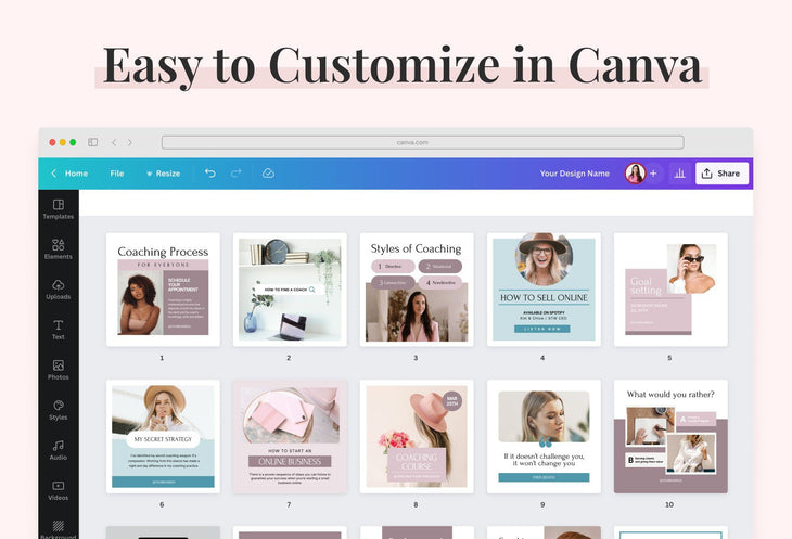 Ladystrategist Business Coaching Instagram Post Canva Templates instagram canva templates social media templates etsy free canva templates
