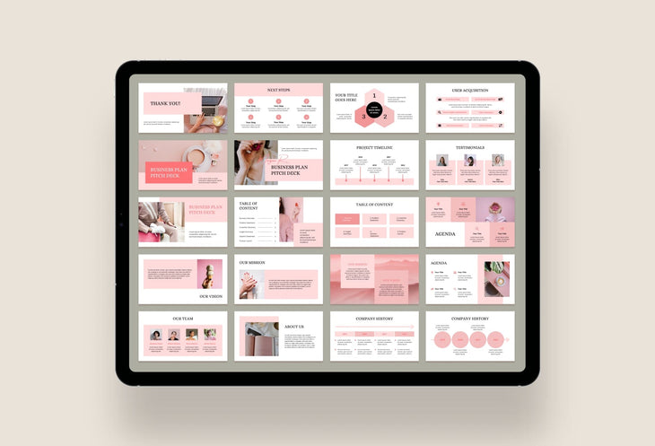 Ladystrategist Business Plan Presentation Blush Collection Fully Editable Canva Template instagram canva templates social media templates etsy free canva templates