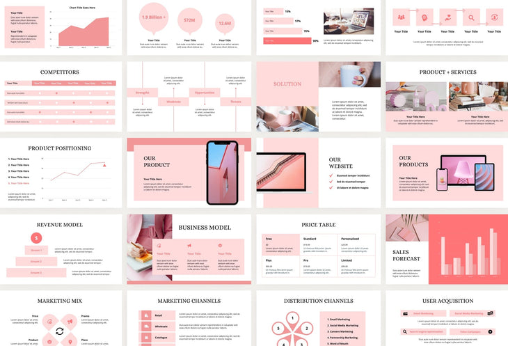 Ladystrategist Business Plan Presentation Blush Collection Fully Editable Canva Template instagram canva templates social media templates etsy free canva templates