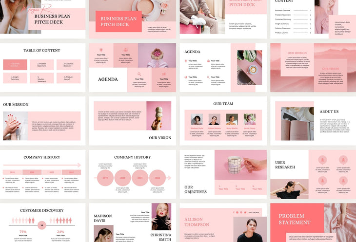 Ladystrategist Business Plan Presentation Blush Collection Fully Editable Canva Template instagram canva templates social media templates etsy free canva templates