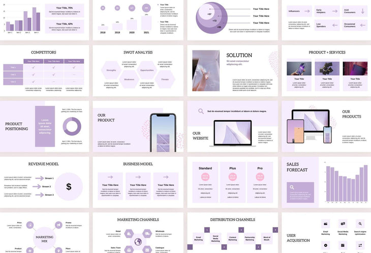 Ladystrategist Business Plan Presentation Lavanda Collection Fully Editable Canva Template instagram canva templates social media templates etsy free canva templates