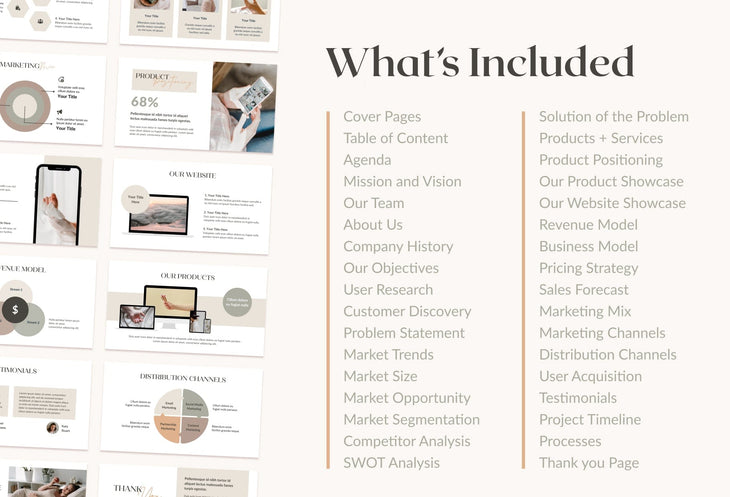 Ladystrategist Business Plan Presentation Neutral Collection Fully Editable Canva Template instagram canva templates social media templates etsy free canva templates