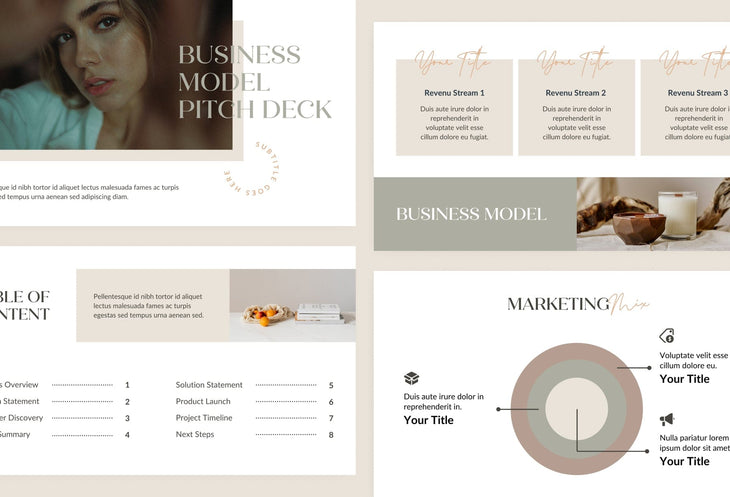 Ladystrategist Business Plan Presentation Neutral Collection Fully Editable Canva Template instagram canva templates social media templates etsy free canva templates