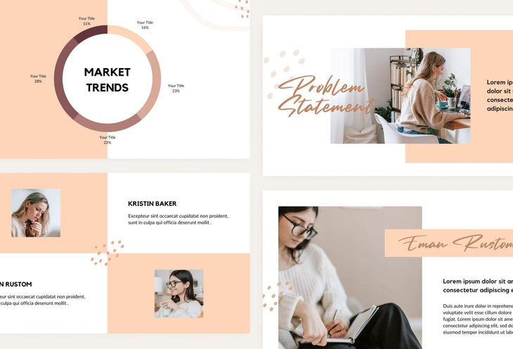 Ladystrategist Business Plan Presentation Peach Collection Fully Editable Canva Template instagram canva templates social media templates etsy free canva templates
