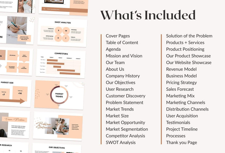 Ladystrategist Business Plan Presentation Peach Collection Fully Editable Canva Template instagram canva templates social media templates etsy free canva templates