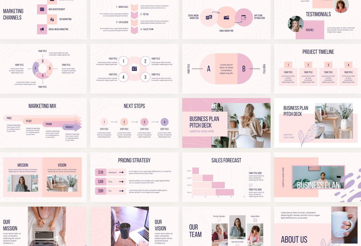 Ladystrategist Business Plan Presentation Sweet Collection Fully Editable Canva Template instagram canva templates social media templates etsy free canva templates