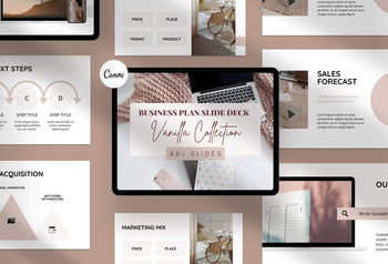 Ladystrategist Business Plan Presentation Vanilla Collection Fully Editable Canva Template instagram canva templates social media templates etsy free canva templates