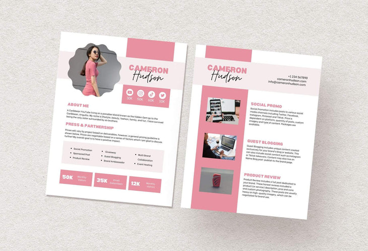 Ladystrategist Cameron Hudson Media Kit Canva Template for Influencers instagram canva templates social media templates etsy free canva templates