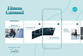 Ladystrategist Camila Fitness 6-Page Carousel Canva Template instagram canva templates social media templates etsy free canva templates