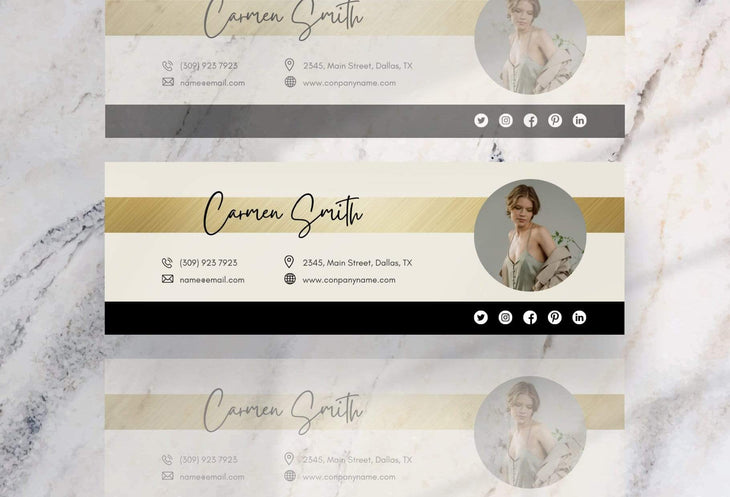 Ladystrategist Carmen Email Signature Template Editable Canva Template Rose Gold instagram canva templates social media templates etsy free canva templates