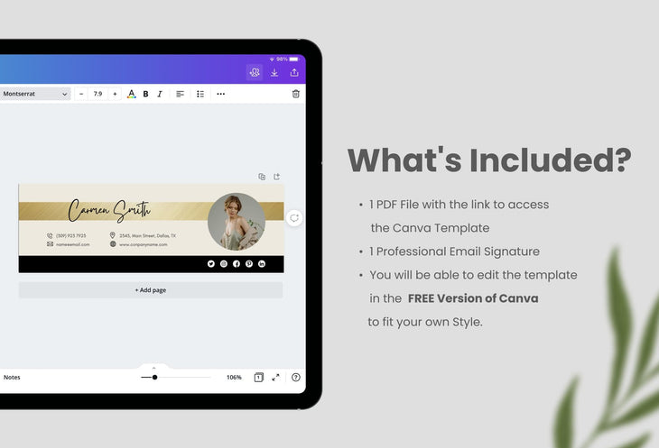 Ladystrategist Carmen Email Signature Template Editable Canva Template Rose Gold instagram canva templates social media templates etsy free canva templates