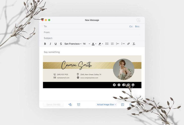 Ladystrategist Carmen Email Signature Template Editable Canva Template Rose Gold instagram canva templates social media templates etsy free canva templates