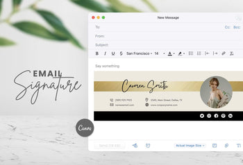 Ladystrategist Carmen Email Signature Template Editable Canva Template Rose Gold instagram canva templates social media templates etsy free canva templates