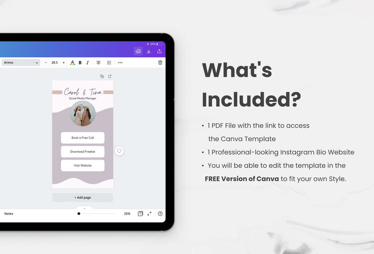 Ladystrategist Carol Instagram Link in Bio Canva Landing Page Website instagram canva templates social media templates etsy free canva templates