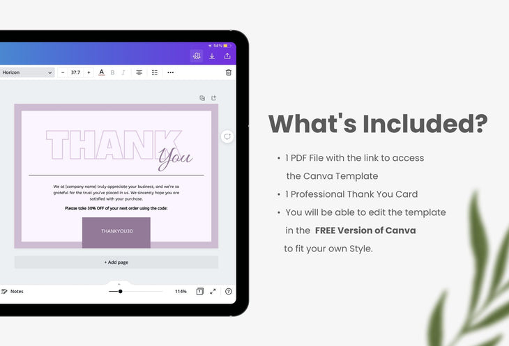 Ladystrategist Caroline Printable Thank You Card Packaging Insert Note Canva Template instagram canva templates social media templates etsy free canva templates
