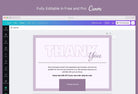 Ladystrategist Caroline Printable Thank You Card Packaging Insert Note Canva Template instagram canva templates social media templates etsy free canva templates