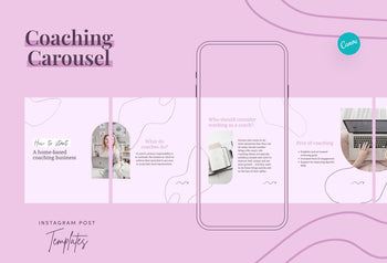 Ladystrategist Charlotte Coaching 6-Page Carousel Canva Template instagram canva templates social media templates etsy free canva templates