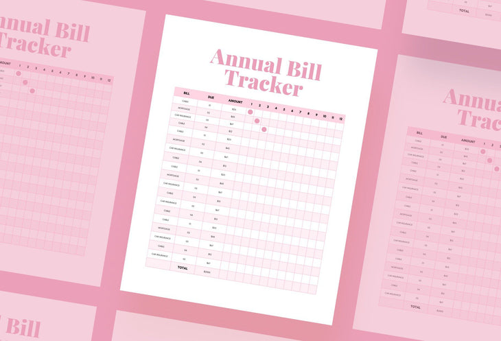 Ladystrategist Chinese Pink Annual Bill Tracker Printable and Editable Canva Template instagram canva templates social media templates etsy free canva templates