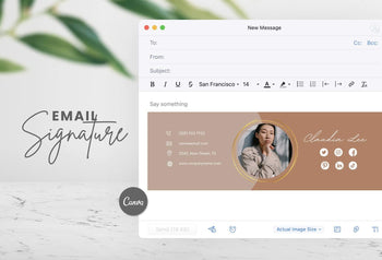 Ladystrategist Claudia Email Signature Template Editable Canva Template Rose Gold instagram canva templates social media templates etsy free canva templates