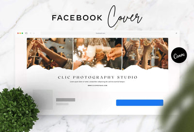 Ladystrategist Clic Facebook Cover for Photographers - Editable Canva Template instagram canva templates social media templates etsy free canva templates