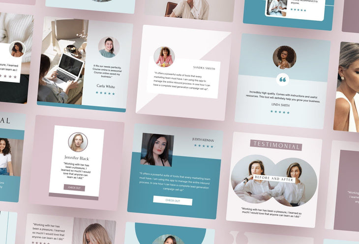 Ladystrategist Client Testimonial Social Media Templates for CANVA instagram canva templates social media templates etsy free canva templates
