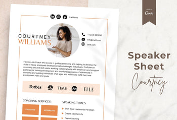 Ladystrategist Courtney Speaker One-Sheet Canva Template instagram canva templates social media templates etsy free canva templates
