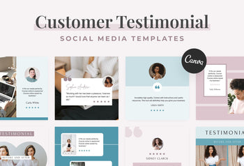 Ladystrategist Customer Testimonial Social Media Templates for CANVA instagram canva templates social media templates etsy free canva templates