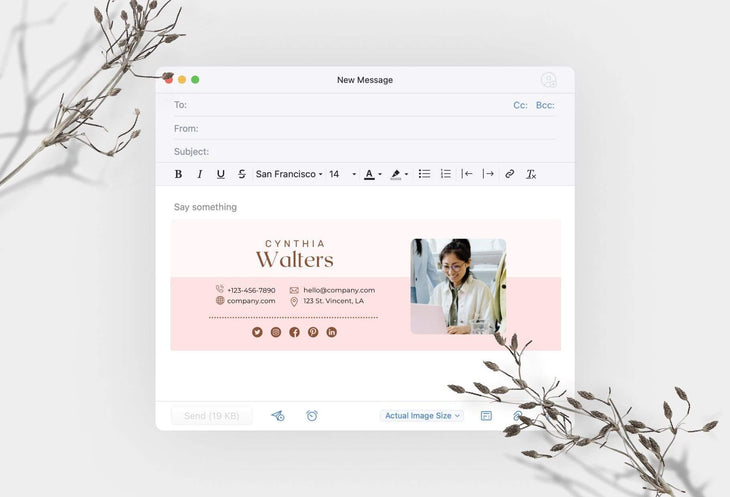 Ladystrategist Cynthia Email Signature Template Editable Canva Template Rose Gold instagram canva templates social media templates etsy free canva templates