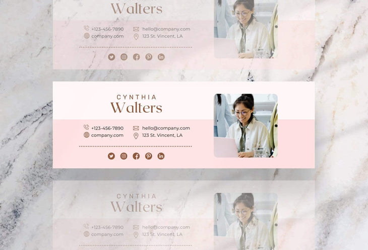 Ladystrategist Cynthia Email Signature Template Editable Canva Template Rose Gold instagram canva templates social media templates etsy free canva templates