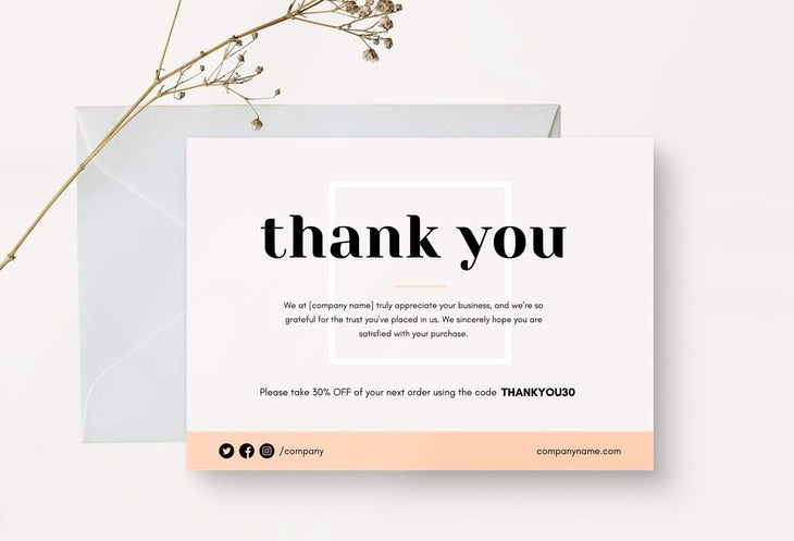 Ladystrategist Cynthia Printable Thank You Card Packaging Insert Note Canva Template instagram canva templates social media templates etsy free canva templates