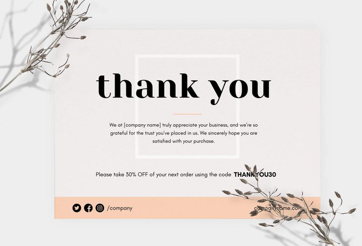 Ladystrategist Cynthia Printable Thank You Card Packaging Insert Note Canva Template instagram canva templates social media templates etsy free canva templates