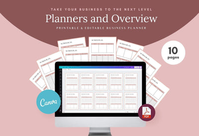 Ladystrategist Daily and Weekly Planners and Overview Printable + Editable Canva Planner Template instagram canva templates social media templates etsy free canva templates