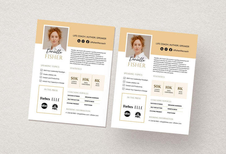 Ladystrategist Danielle Speaker One-Sheet Canva Template instagram canva templates social media templates etsy free canva templates